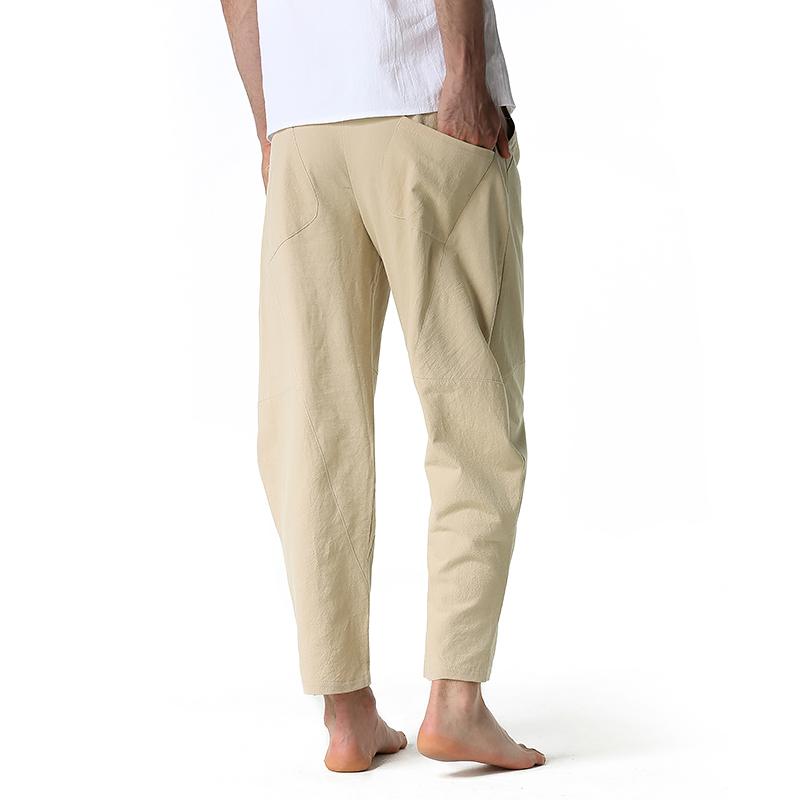 Men's Cotton Loose Casual Lightweight Elastic Waist Pants