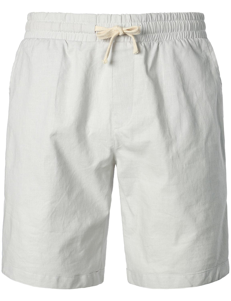 Men's Solid Color Linen Cotton Casual Shorts