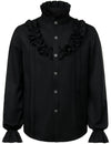 Mens Ruffle Pirate Shirts Medieval Renaissance Cosplay Costume Steampunk Victorian Tops