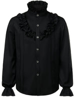 Mens Ruffle Pirate Shirts Medieval Renaissance Cosplay Costume Steampunk Victorian Tops