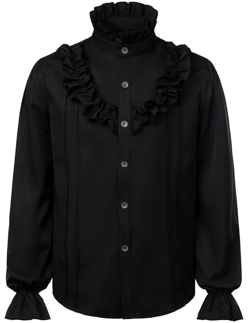 Mens Ruffle Pirate Shirts Medieval Renaissance Cosplay Costume Steampunk Victorian Tops