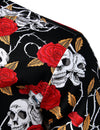 Men's Floral Long Sleeve Cotton Casual Button Down Shirt