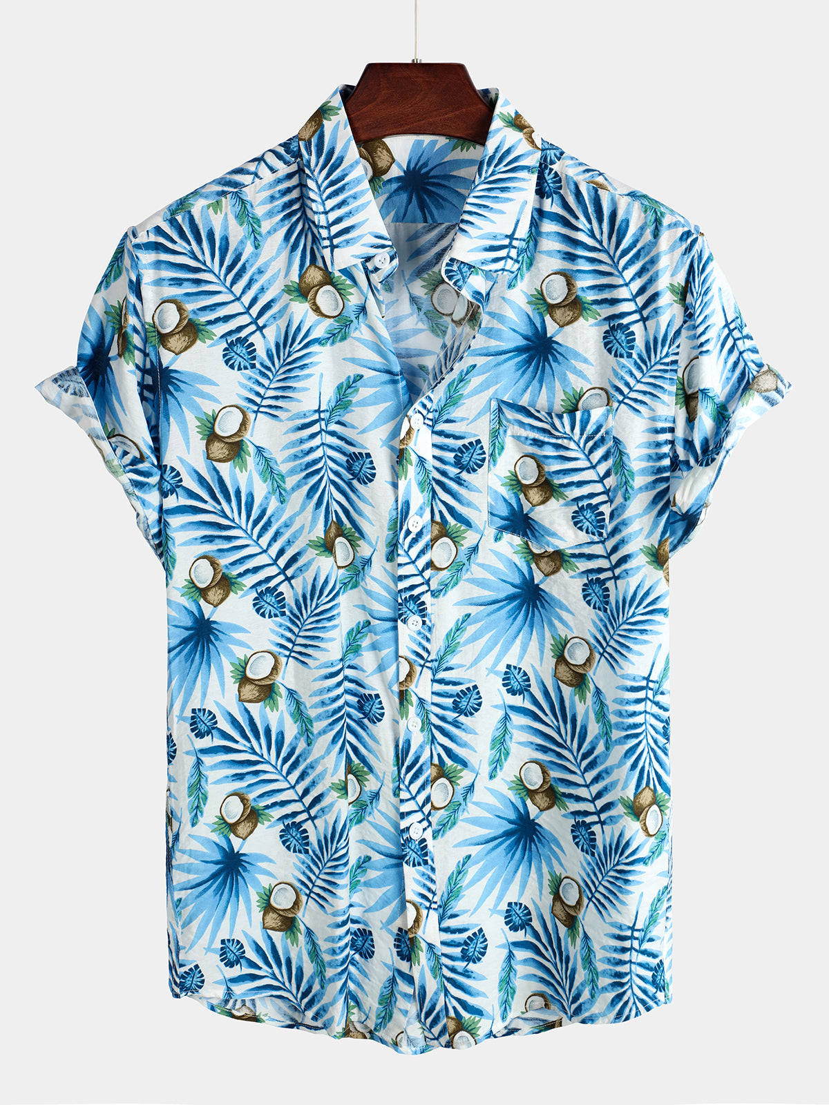 Men's Holiday Coconut Printed Cotton Shirt
