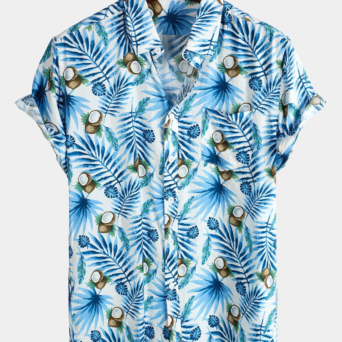 Men's Holiday Coconut Printed Cotton Shirt