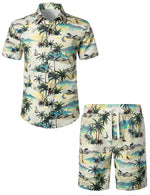 Men's Summer Casual Hawaiian Shirt & Shorts Set