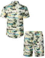 Men's Summer Casual Hawaiian Shirt & Shorts Set