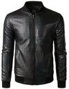 Men's Metallic Sequins Baseball Bomber Jacket Disco Party Costume