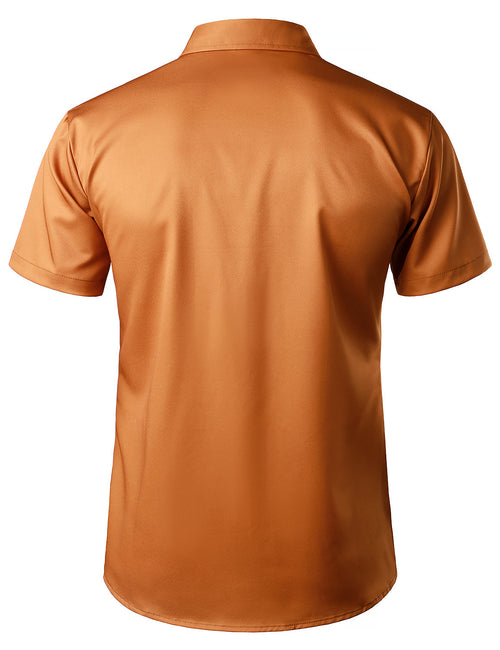 Men's Orange Pumpkin Halloween Short Sleeve Shirt