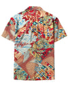 Men's Holiday Red Retro 70s Short Sleeve Shirt