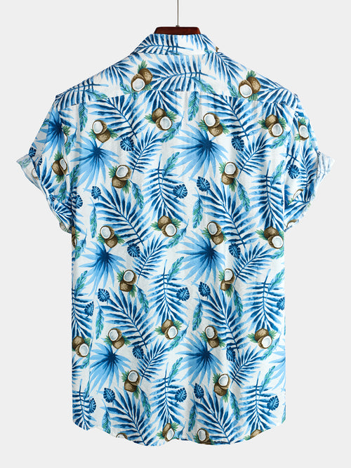 Men's Holiday Coconut Printed Cotton Shirt