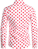 Men's Polka Dots Pocket Cotton Long Sleeve Shirt