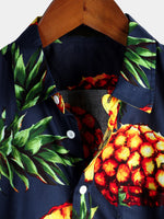 Men's Casual Pineapple Pattern Cotton Shirt