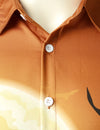 Men's Orange Pumpkin Halloween Short Sleeve Shirt