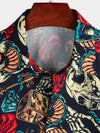 Men's Funny Skull Print Short Sleeve Shirt
