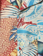 Men's Holiday Red Retro 70s Short Sleeve Shirt