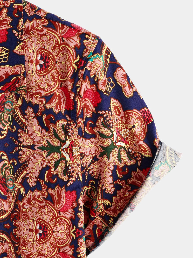 Men's Vintage Short Sleeve Cotton Shirt