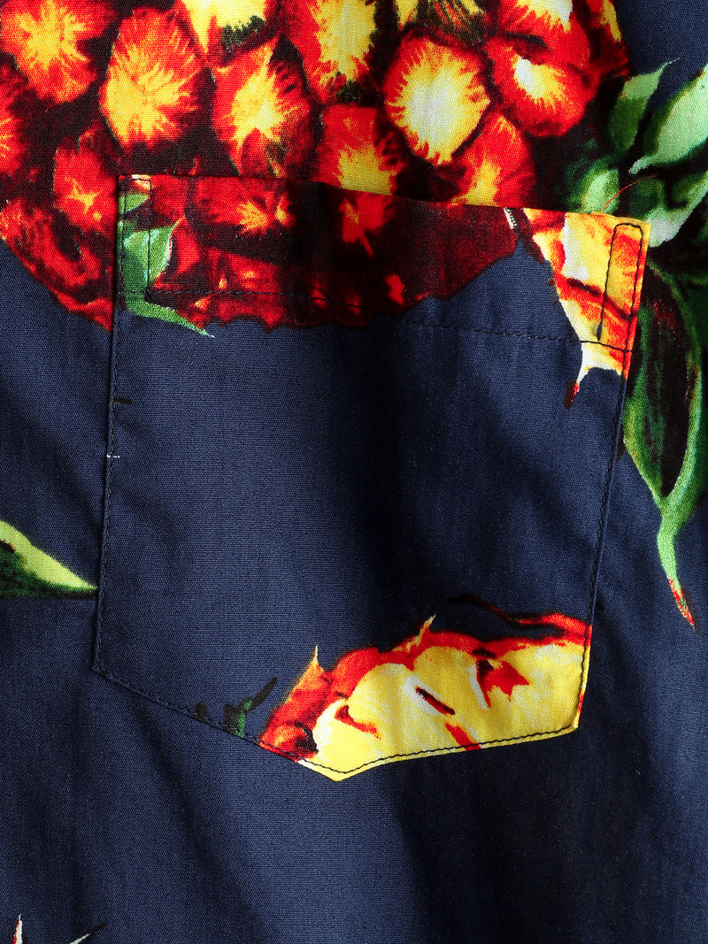 Men's Casual Pineapple Pattern Cotton Shirt