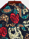 Men's Funny Skull Print Short Sleeve Shirt