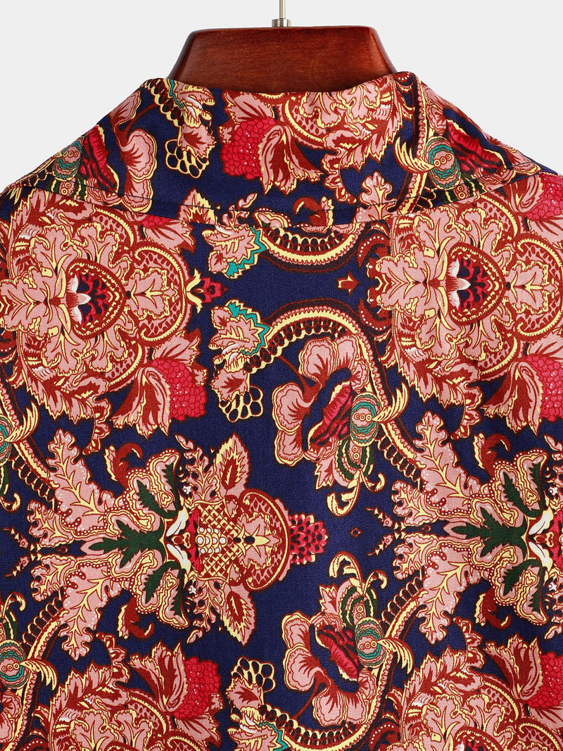 Men's Vintage Short Sleeve Cotton Shirt