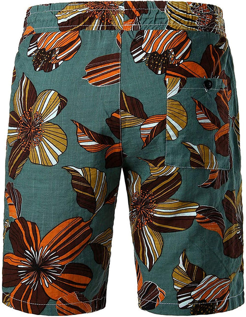 Men's Cotton Casual Flower Hawaiian Shorts