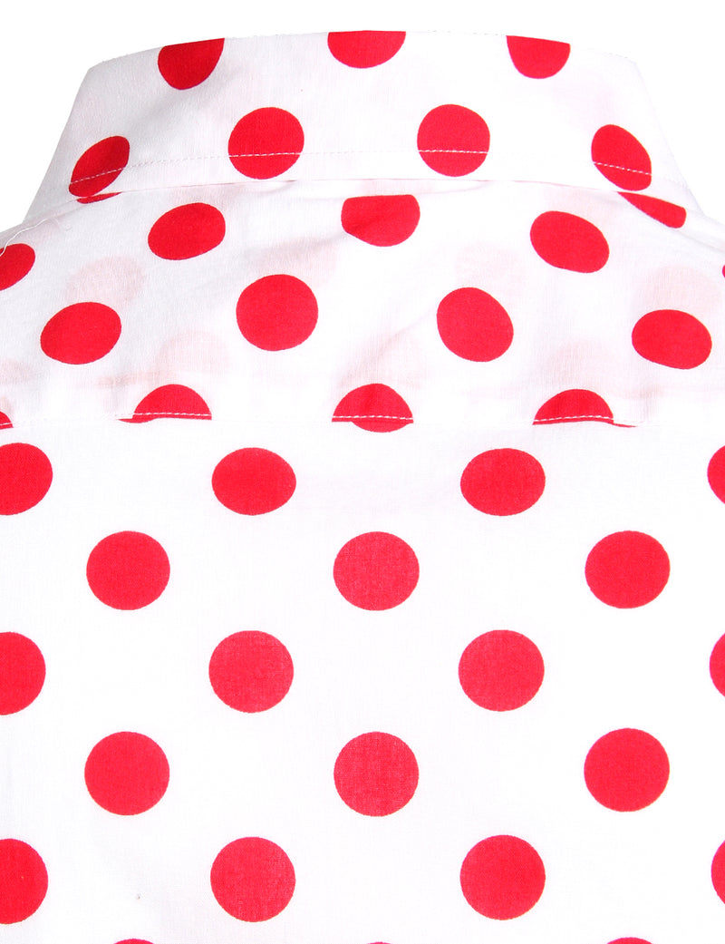 Men's Polka Dots Pocket Cotton Long Sleeve Shirt