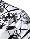 Men's Floral Long Sleeve Cotton Casual Button Down Shirt