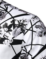 Men's Floral Long Sleeve Cotton Casual Button Down Shirt