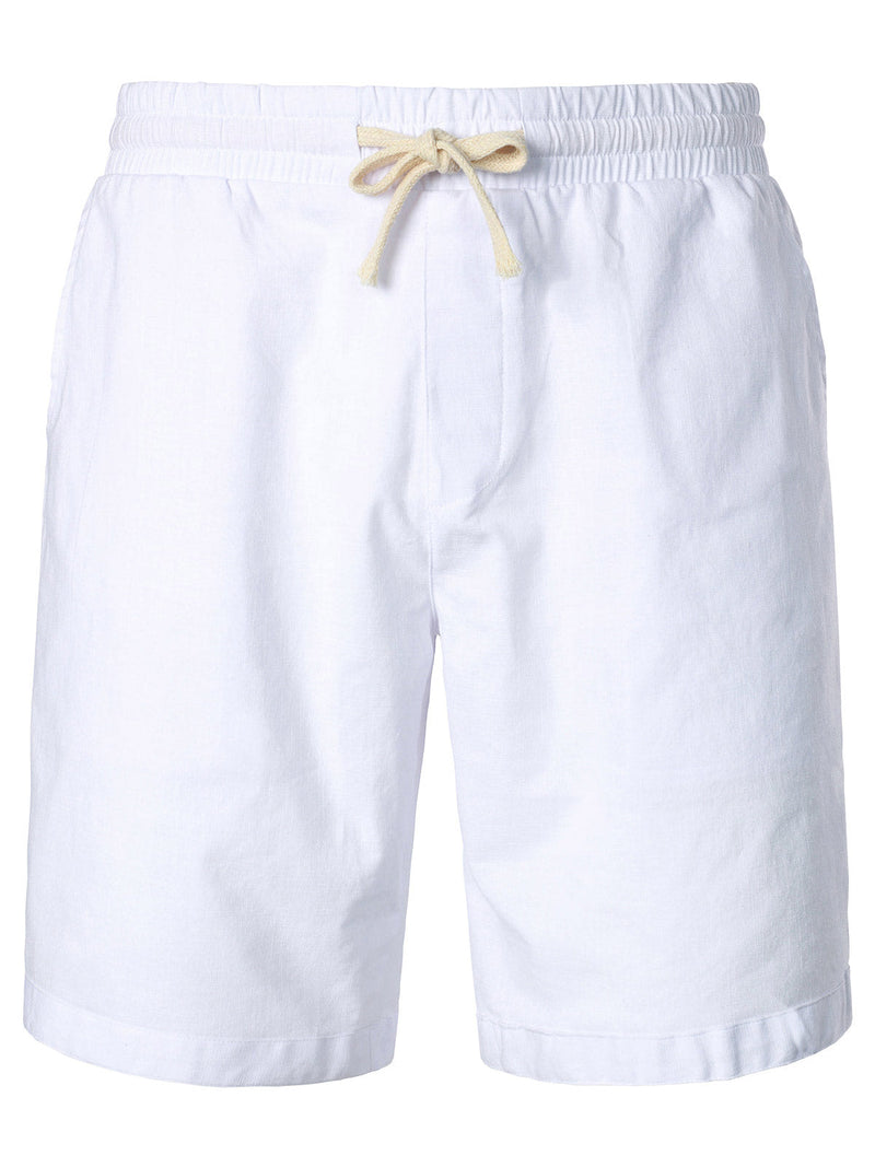Men's Solid Color Breathable Linen Cotton Casual Shorts