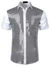 Men's Dress Shirt Sequins Button Down Shirts Disco Party Costume