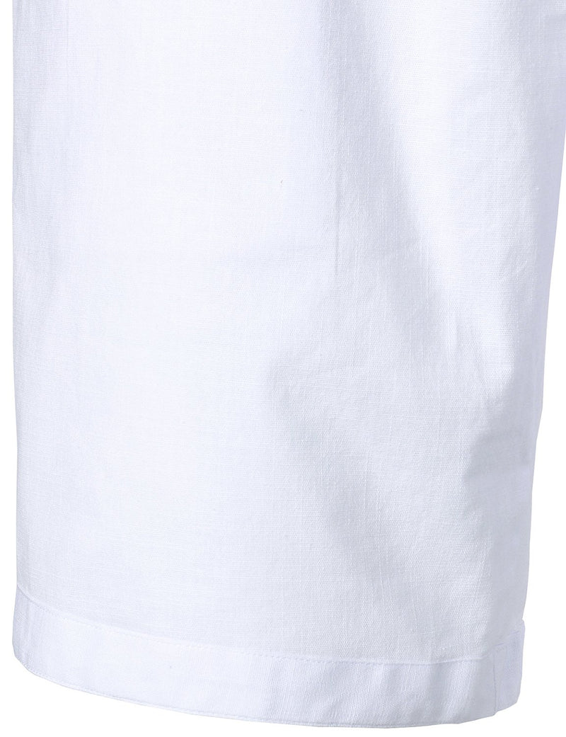 Men's Solid Color Linen Cotton Casual Shorts