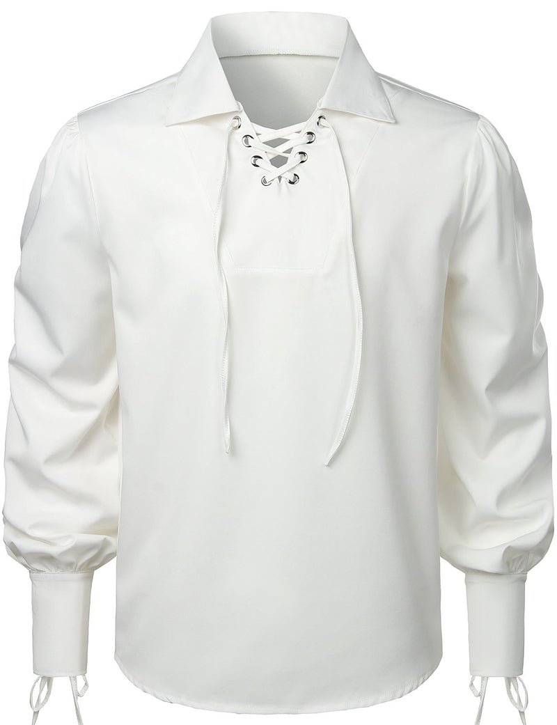 Mens Renaissance Shirts Gothic Pirate Cosplay Costume Tops