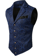 Mens Victorian Suit Vest Steampunk Gothic Waistcoat Navy Vest