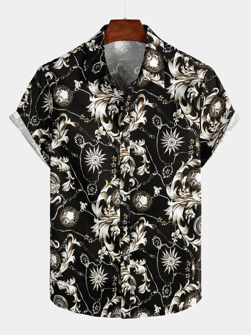 Men's Retro Short Sleeve Cotton Casual Shirt
