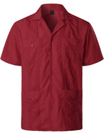 Men's Short Sleeve Button Down Cuban Guayabera Shirts Casual Suits