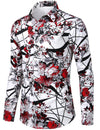 Men's Floral Long Sleeve Cotton Casual Button Down Shirt
