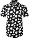 Men's Flower Casual Cotton Button Down Hawaiian Shirts&Shorts