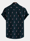 Bundle Of 2 | Men's Pink Flamingo Print Short Sleeve Button Up Shirts