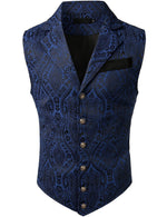 Mens Victorian Suit Vest Steampunk Gothic Waistcoat Navy Vest