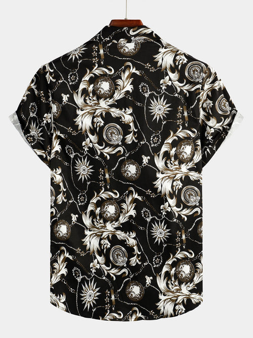Men's Retro Short Sleeve Cotton Casual Shirt