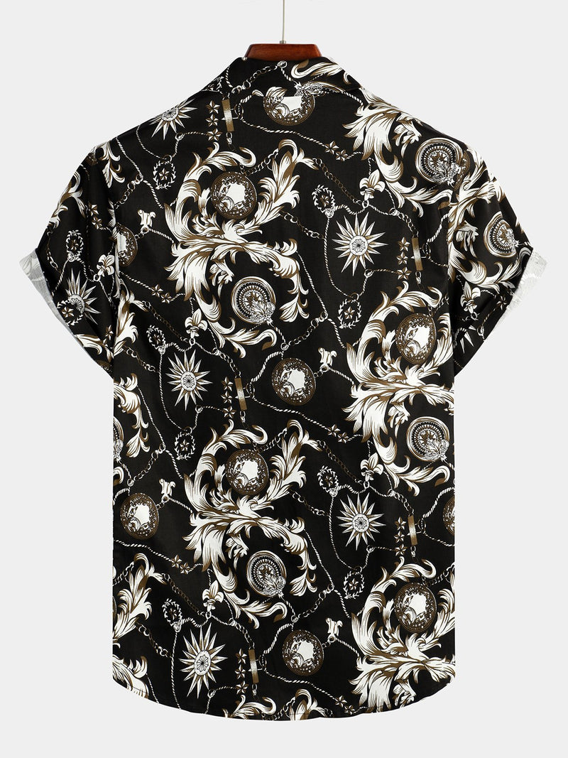 Men's Retro Short Sleeve Cotton Casual Shirt