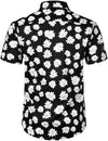 Men's Flower Casual Cotton Button Down Hawaiian Shirts&Shorts