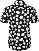 Men's Flower Casual Cotton Button Down Hawaiian Shirts&Shorts