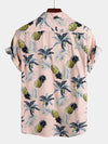 Men's Tropical Fruit Pineapple Holiday Cotton Shirt