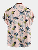 Men's Tropical Fruit Pineapple Holiday Cotton Shirt