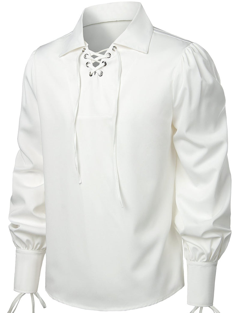 Mens Renaissance Shirts Gothic Pirate Cosplay Costume Tops