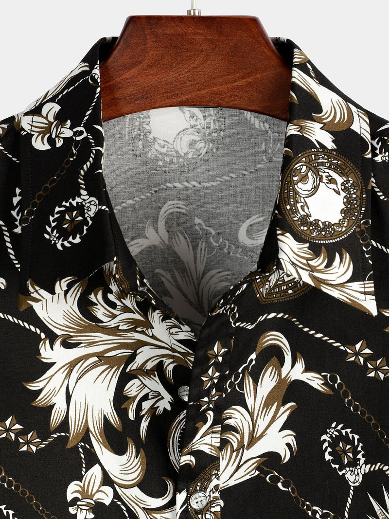 Men's Retro Short Sleeve Cotton Casual Shirt