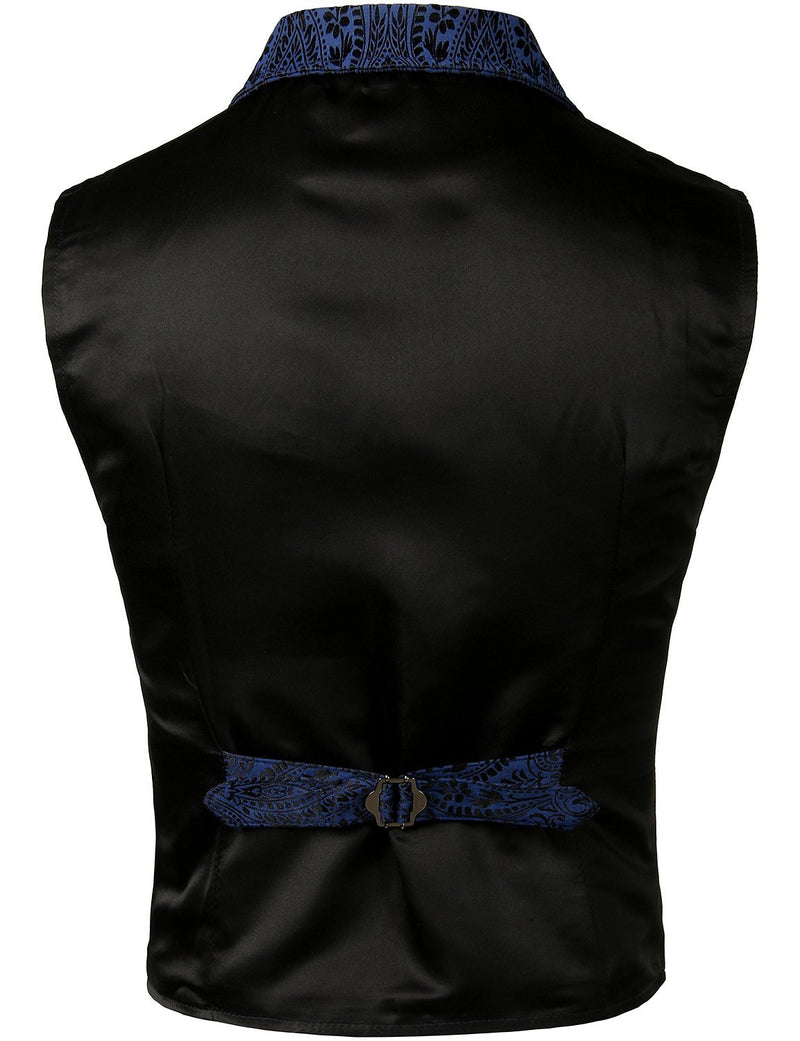 Mens Victorian Suit Vest Steampunk Gothic Waistcoat Navy Vest