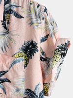 Men's Tropical Fruit Pineapple Holiday Cotton Shirt