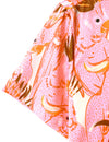Men's Pink Striped And Parrot Birds Pink Animal Print Top Holiday Short Sleeve Summer Hawaiian Shirt