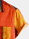 Men's Breathable Cotton Short Sleeve Stripe Shirt